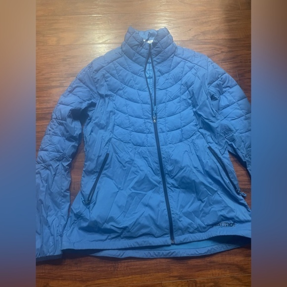 Marmot L blue jacket thin insulated